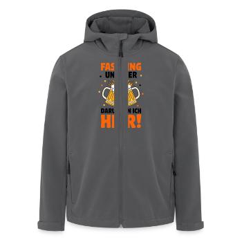 Fasching und Bier Karneval - Recycelte Männer Softshell-Jacke von Stanley/Stella - Anthrazit - Vorne - AI Model Male 185 light (185cm)