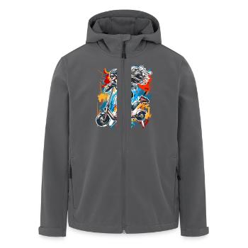 Tretroller E-Scooter E-Roller - Recycelte Männer Softshell-Jacke von Stanley/Stella - Anthrazit - Vorne - AI Model Male 185 light (185cm)