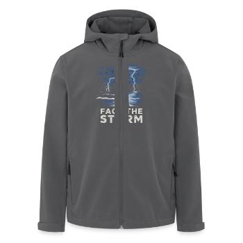 Face The Storm Power Strength Thunder Design - Recycelte Männer Softshell-Jacke von Stanley/Stella - Anthrazit - Vorne - AI Model Male 185 light (185cm)