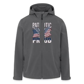 Patriotic and Proud für Patrioten - Recycelte Männer Softshell-Jacke von Stanley/Stella - Anthrazit - Vorne - AI Model Male 185 light (185cm)