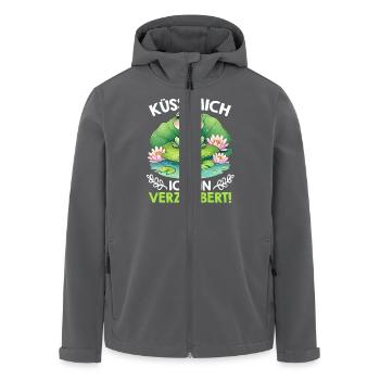Froschkostüm KÜSS MICH ICH BIN VERZAUBERT - Recycelte Männer Softshell-Jacke von Stanley/Stella - Anthrazit - Vorne - AI Model Male 185 light (185cm)