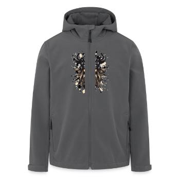 Wikinger Kopf Helm Odin - Recycelte Männer Softshell-Jacke von Stanley/Stella - Anthrazit - Vorne - AI Model Male 185 light (185cm)