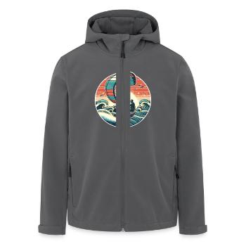 Kitesurfen Kitesurfer Kiteboard - Recycelte Männer Softshell-Jacke von Stanley/Stella - Anthrazit - Vorne - AI Model Male 185 light (185cm)