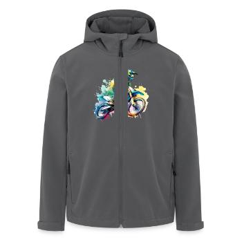 Motocross - Recycelte Männer Softshell-Jacke von Stanley/Stella - Anthrazit - Vorne - AI Model Male 185 light (185cm)