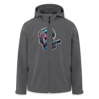 Flamingo Rock and Roll Gitarrist - Recycelte Männer Softshell-Jacke von Stanley/Stella - Anthrazit - Vorne - AI Model Male 185 light (185cm)