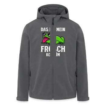 Karneval Kostüm Frosch DAS IST MEIN FROSCH KOSTÜM - Recycelte Männer Softshell-Jacke von Stanley/Stella - Anthrazit - Vorne - AI Model Male 185 light (185cm)