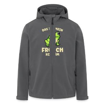 Karneval Kostüm Frosch DAS IST MEIN FROSCH KOSTÜM - Recycelte Männer Softshell-Jacke von Stanley/Stella - Anthrazit - Vorne - AI Model Male 185 light (185cm)