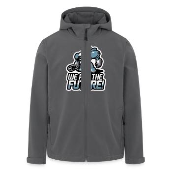 ROBOTER, WIR SIND DIE ZUKUNFT - Recycelte Männer Softshell-Jacke von Stanley/Stella - Anthrazit - Vorne - AI Model Male 185 light (185cm)