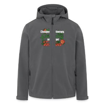 Thérapie de jardinage Amateurs de tomates Thérapie de jardinage - Veste softshell homme en polyester recyclé Stanley/Stella - charbon - Devant - AI Model Male 185 light (185cm)