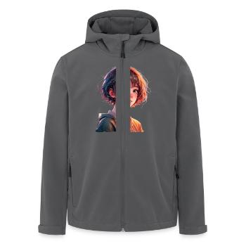 Anime Manga Mädchen - Recycelte Männer Softshell-Jacke von Stanley/Stella - Anthrazit - Vorne - AI Model Male 185 light (185cm)