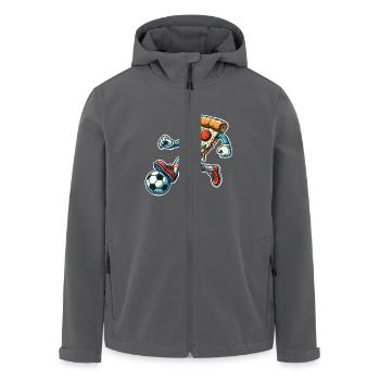 Fußball Pizza - Recycelte Männer Softshell-Jacke von Stanley/Stella - Anthrazit - Vorne - AI Model Male 185 light (185cm)