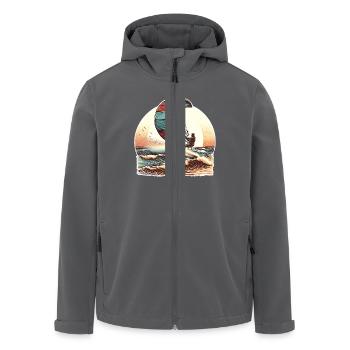 Kitesurf Kitesurfer Kiteboard - Recycelte Männer Softshell-Jacke von Stanley/Stella - Anthrazit - Vorne - AI Model Male 185 light (185cm)