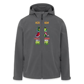 Froschkönig KÜSS MICH VIELLEICHT WERDE ICH ZUM - Recycelte Männer Softshell-Jacke von Stanley/Stella - Anthrazit - Vorne - AI Model Male 185 light (185cm)