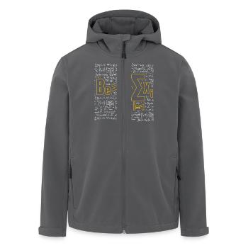 Mathe-Wortspiel – Sei größer als der Durchschnitt - Recycelte Männer Softshell-Jacke von Stanley/Stella - Anthrazit - Vorne - AI Model Male 185 light (185cm)