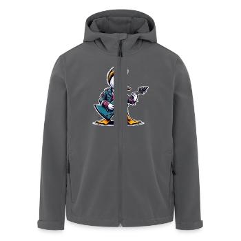 Ente Rock and Roll Gitarrist - Recycelte Männer Softshell-Jacke von Stanley/Stella - Anthrazit - Vorne - AI Model Male 185 light (185cm)