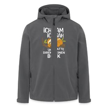 Faultier Kein Bock - Recycelte Männer Softshell-Jacke von Stanley/Stella - Anthrazit - Vorne - AI Model Male 185 light (185cm)