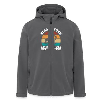 Strandkorb Flüsterer - Urlaub - Meer - Erholung - Recycelte Männer Softshell-Jacke von Stanley/Stella - Anthrazit - Vorne - AI Model Male 185 light (185cm)