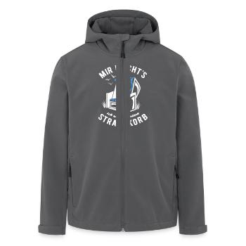 Mir reicht's ich will in meinen Strandkorb - Meer - Recycelte Männer Softshell-Jacke von Stanley/Stella - Anthrazit - Vorne - AI Model Male 185 light (185cm)