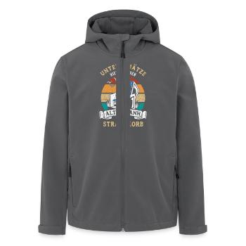 Unterschätze nie einen alten Mann im Strandkorb - Recycelte Männer Softshell-Jacke von Stanley/Stella - Anthrazit - Vorne - AI Model Male 185 light (185cm)
