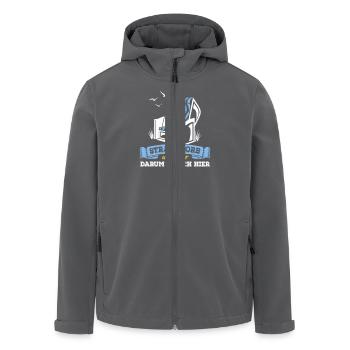 Strandkorb & Bier - darum bin ich hier - Recycelte Männer Softshell-Jacke von Stanley/Stella - Anthrazit - Vorne - AI Model Male 185 light (185cm)