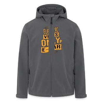 Elektroauto E-Auto Elektromobilität - Recycelte Männer Softshell-Jacke von Stanley/Stella - Anthrazit - Vorne - AI Model Male 185 light (185cm)