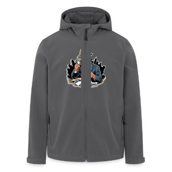 DETEKTIVE IN AKTION - Recycelte Männer Softshell-Jacke von Stanley/Stella - Anthrazit - Vorne - AI Model Male 185 light (185cm)