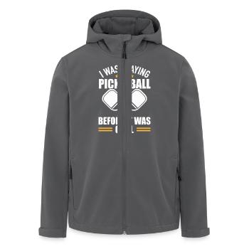 Pickleball Spieler Ballsport Holzschläger Tennis - Recycelte Männer Softshell-Jacke von Stanley/Stella - Anthrazit - Vorne - AI Model Male 185 light (185cm)