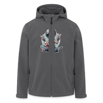 Alien Skateboard Skater Skate - Recycelte Männer Softshell-Jacke von Stanley/Stella - Anthrazit - Vorne - AI Model Male 185 light (185cm)