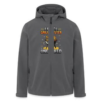 Level Grillmeister Unlocked Grillmeister Barbecue - Recycelte Männer Softshell-Jacke von Stanley/Stella - Anthrazit - Vorne - AI Model Male 185 light (185cm)