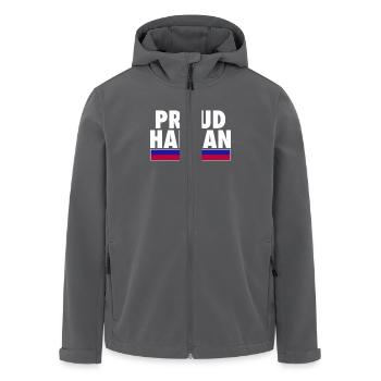 Proud Haitian Haiti Flagge Haitianische - Recycelte Männer Softshell-Jacke von Stanley/Stella - Anthrazit - Vorne - AI Model Male 185 light (185cm)