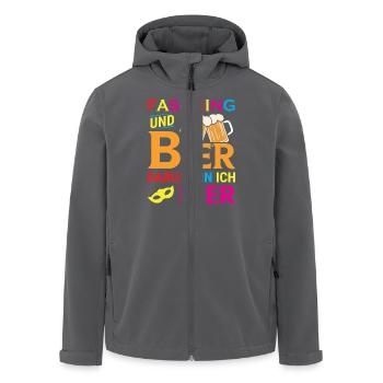 Fasching und Bier darum bin ich hier - Recycelte Männer Softshell-Jacke von Stanley/Stella - Anthrazit - Vorne - AI Model Male 185 light (185cm)