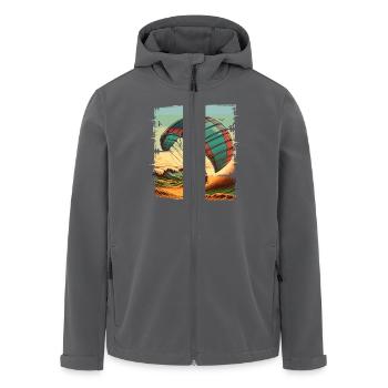 Kitesurfen Kitesurfer Kiteboard - Recycelte Männer Softshell-Jacke von Stanley/Stella - Anthrazit - Vorne - AI Model Male 185 light (185cm)