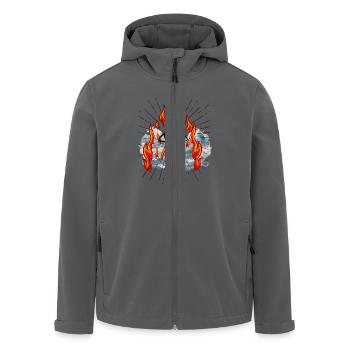 Illuminati Auge Gott Messias Jesus - Recycelte Männer Softshell-Jacke von Stanley/Stella - Anthrazit - Vorne - AI Model Male 185 light (185cm)
