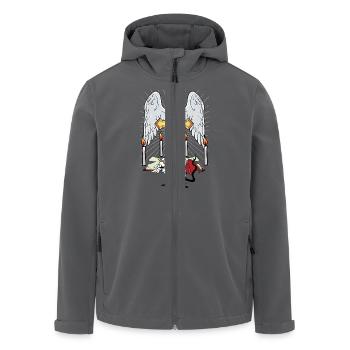 Kirchen Ratte Maus Kreuz Kruzifix Halloween - Recycelte Männer Softshell-Jacke von Stanley/Stella - Anthrazit - Vorne - AI Model Male 185 light (185cm)
