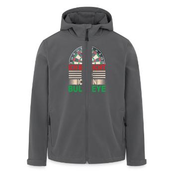 Ich bin nicht 50, ich bin Bullseye – Lustiges Dart - Recycelte Männer Softshell-Jacke von Stanley/Stella - Anthrazit - Vorne - AI Model Male 185 light (185cm)
