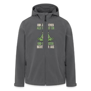 Froschkostüm UND JETZT ATMEN ALLE MAL TIEF EIN - Recycelte Männer Softshell-Jacke von Stanley/Stella - Anthrazit - Vorne - AI Model Male 185 light (185cm)