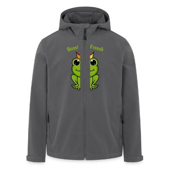 Karneval Party Kostüm BUSSI DEM FROSCH Lustiges - Recycelte Männer Softshell-Jacke von Stanley/Stella - Anthrazit - Vorne - AI Model Male 185 light (185cm)