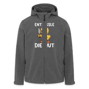 Karneval Ente ENTFESSLE DIE WUT Lustiges - Recycelte Männer Softshell-Jacke von Stanley/Stella - Anthrazit - Vorne - AI Model Male 185 light (185cm)