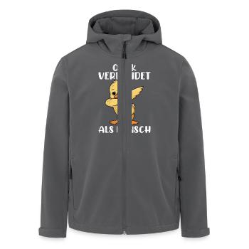 Faschings Ente QUACK VERKLEIDET ALS MENSCH Lustig - Recycelte Männer Softshell-Jacke von Stanley/Stella - Anthrazit - Vorne - AI Model Male 185 light (185cm)