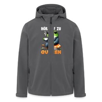 Faschings Kostüm HÖR AUF ZU QUAKEN Karneval - Recycelte Männer Softshell-Jacke von Stanley/Stella - Anthrazit - Vorne - AI Model Male 185 light (185cm)
