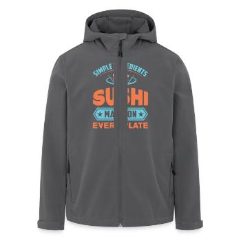 Sushi Japan Essen Sushi-Mahlzeit - Recycelte Männer Softshell-Jacke von Stanley/Stella - Anthrazit - Vorne - AI Model Male 185 light (185cm)