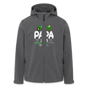 Papa 2025 Traktor Werdender Papa - Recycelte Männer Softshell-Jacke von Stanley/Stella - Anthrazit - Vorne - AI Model Male 185 light (185cm)