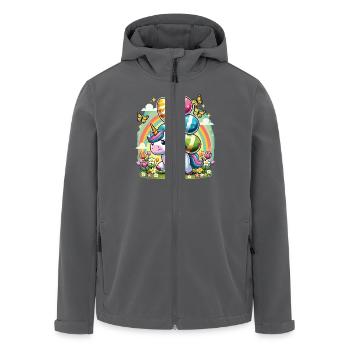 Ostern Frohe Ostern Osterhase Osterei Frühling - Recycelte Männer Softshell-Jacke von Stanley/Stella - Anthrazit - Vorne - AI Model Male 185 light (185cm)