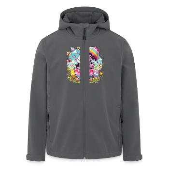Ostern Frohe Ostern Osterhase Osterei Frühling - Recycelte Männer Softshell-Jacke von Stanley/Stella - Anthrazit - Vorne - AI Model Male 185 light (185cm)