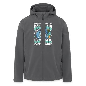 Swimming With The Dolphins - Recycelte Männer Softshell-Jacke von Stanley/Stella - Anthrazit - Vorne - AI Model Male 185 light (185cm)