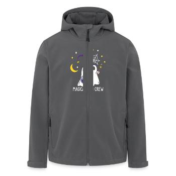 Magischer Zauberer Geist Halloween Boo Crew - Recycelte Männer Softshell-Jacke von Stanley/Stella - Anthrazit - Vorne - AI Model Male 185 light (185cm)