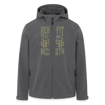 Fit sein ist keine Option, sondern Pflicht - Recycelte Männer Softshell-Jacke von Stanley/Stella - Anthrazit - Vorne - AI Model Male 185 light (185cm)