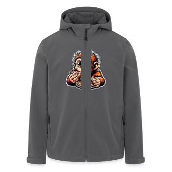 Neandertaler Pizza - Recycelte Männer Softshell-Jacke von Stanley/Stella - Anthrazit - Vorne - AI Model Male 185 light (185cm)