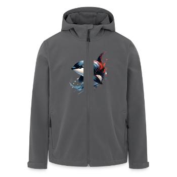 Orca Schwertwal - Recycelte Männer Softshell-Jacke von Stanley/Stella - Anthrazit - Vorne - AI Model Male 185 light (185cm)