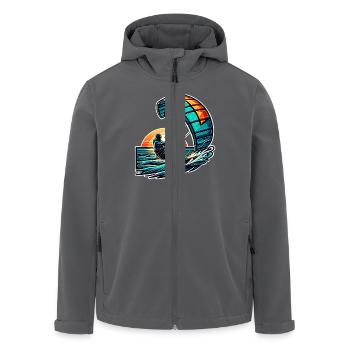 Kitesurfen Kitesurfer Kiteboard - Recycelte Männer Softshell-Jacke von Stanley/Stella - Anthrazit - Vorne - AI Model Male 185 light (185cm)